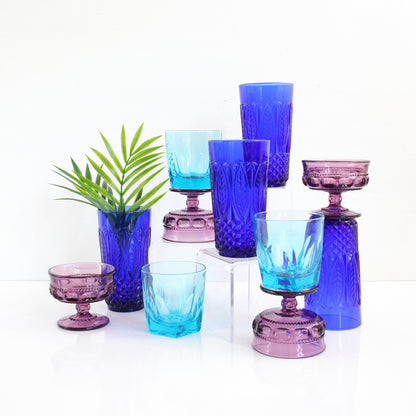 SOLD - Vintage Hazel Atlas Turquoise Capri Gothic Old Fashioned Glasses