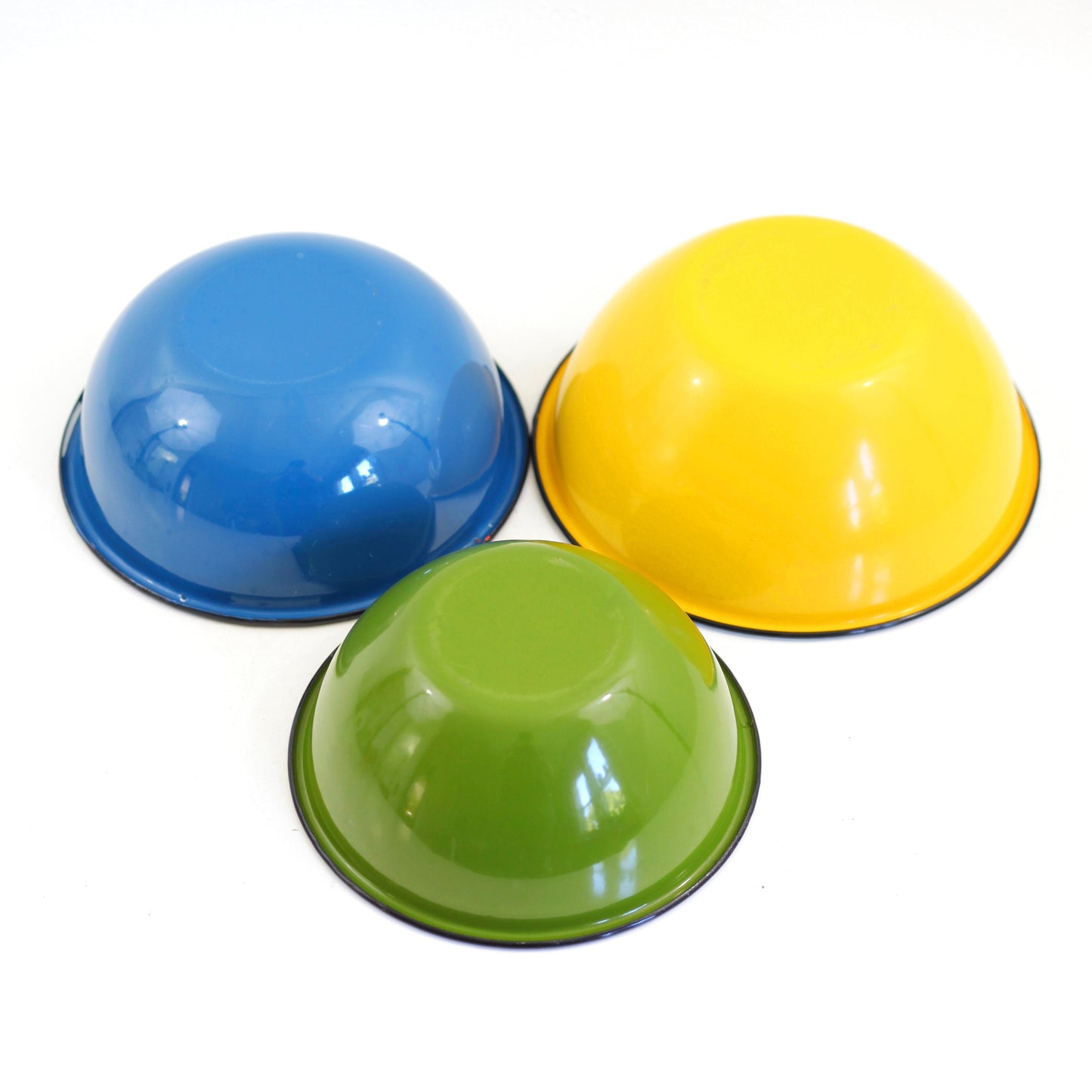 SOLD - Colorful Vintage Enamel Nesting Bowls