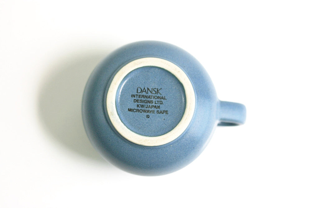 SOLD - Vintage Dansk Mesa Blue Stoneware Cream Pitcher