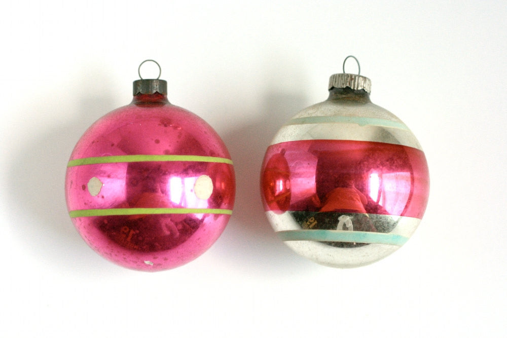 SOLD - Mid Century Shiny Brite Mercury Glass Ornaments
