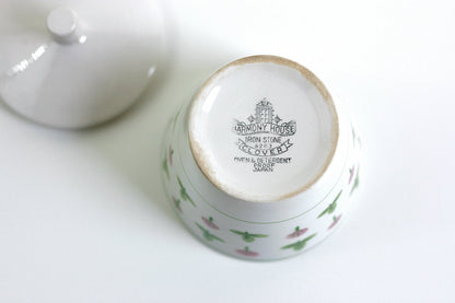 SOLD - Vintage Ironstone Clover Sugar Bowl by Harmony House