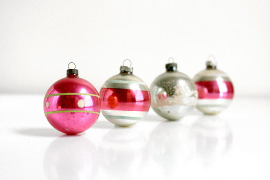 SOLD - Mid Century Shiny Brite Mercury Glass Ornaments