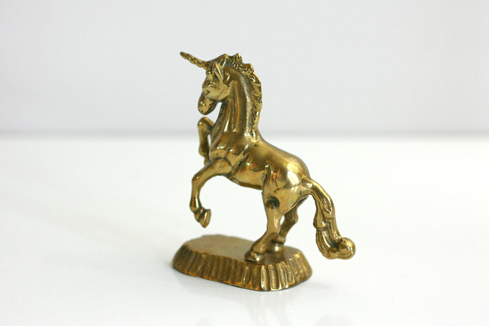 SOLD - Vintage Mid Century Brass Unicorn Figurine