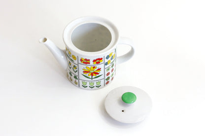 SOLD - Vintage Colorful Mod Floral Teapot by Toscany Japan