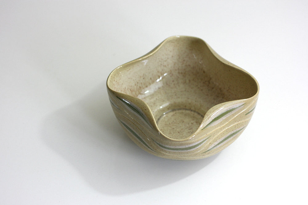 SOLD - Mid Century Modern Red Wing Pottery Bowl - Sgraffito Line by Charles Murphy