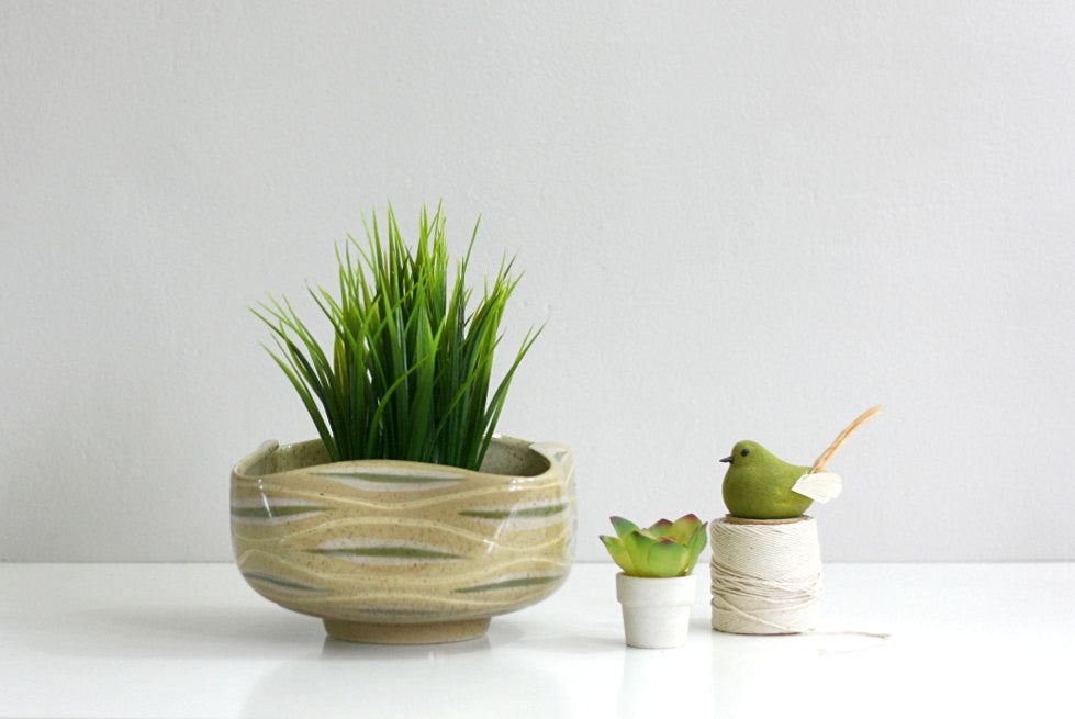 SOLD - Mid Century Modern Red Wing Pottery Bowl - Sgraffito Line by Charles Murphy