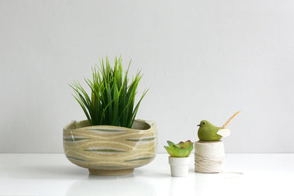 SOLD - Mid Century Modern Red Wing Pottery Bowl - Sgraffito Line by Charles Murphy