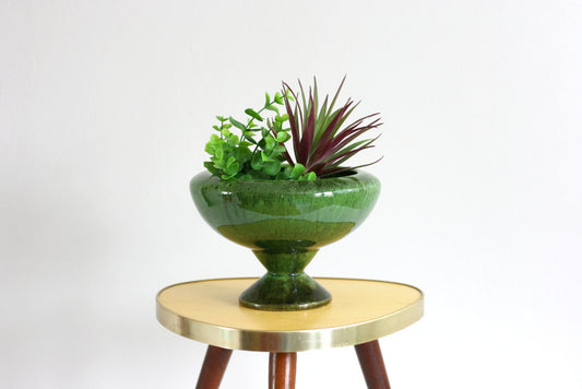 SOLD - Mid Century Modern Emerald Green Pedestal Planter