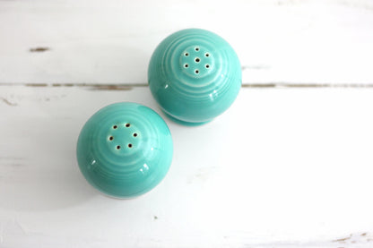 SOLD - Vintage Turquoise Fiestaware Salt and Pepper Shakers