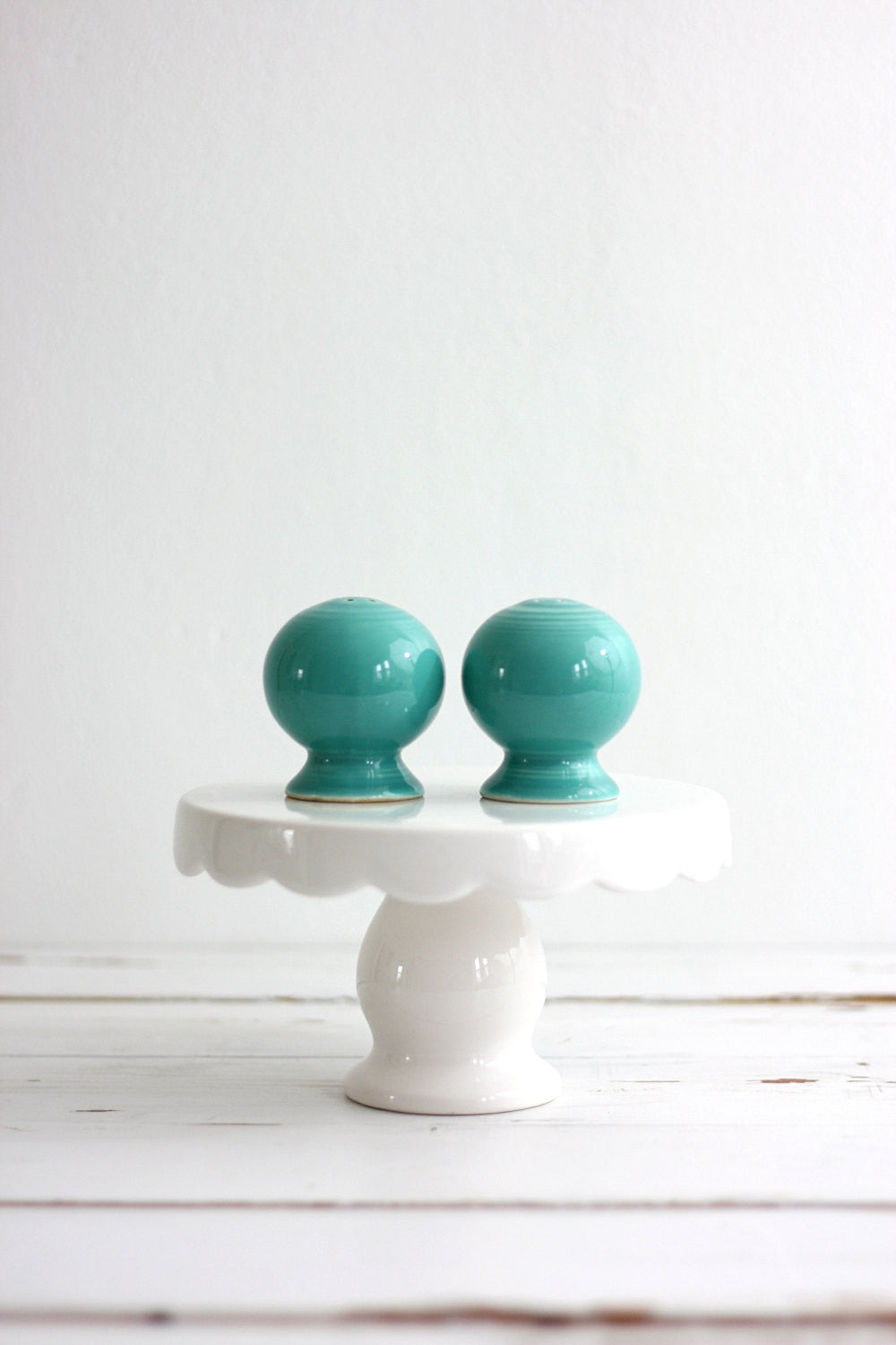 SOLD - Vintage Turquoise Fiestaware Salt and Pepper Shakers