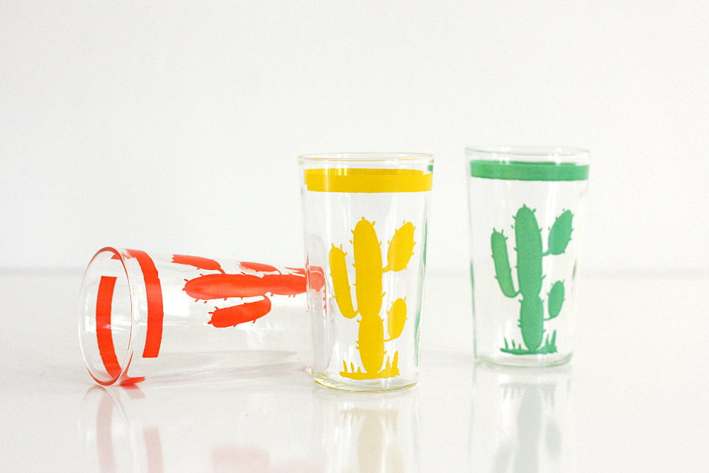 SOLD - Vintage Homer Laughlin Hacienda Cactus Go Along Optic Glasses