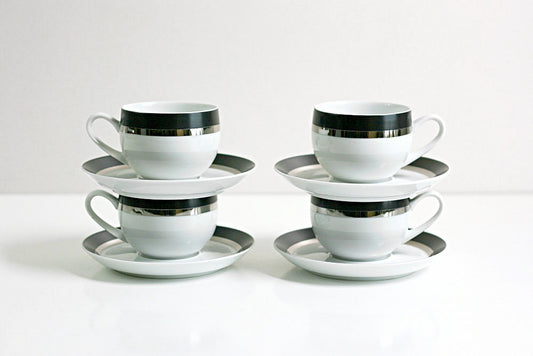 SOLD - Mid Century Modern Pivotal Cups and Saucers in Montina by Ben Seibel for Mikasa