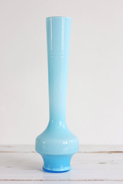 SOLD - Mid Century Modern Italian Empoli Sky Blue Cased Glass Vase