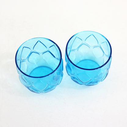 SOLD - Mid Century Modern Turquoise Blue Madrid Glasses by Anchor Hocking