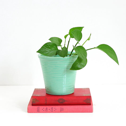 SOLD - Vintage Aqua McCoy Pottery Planter