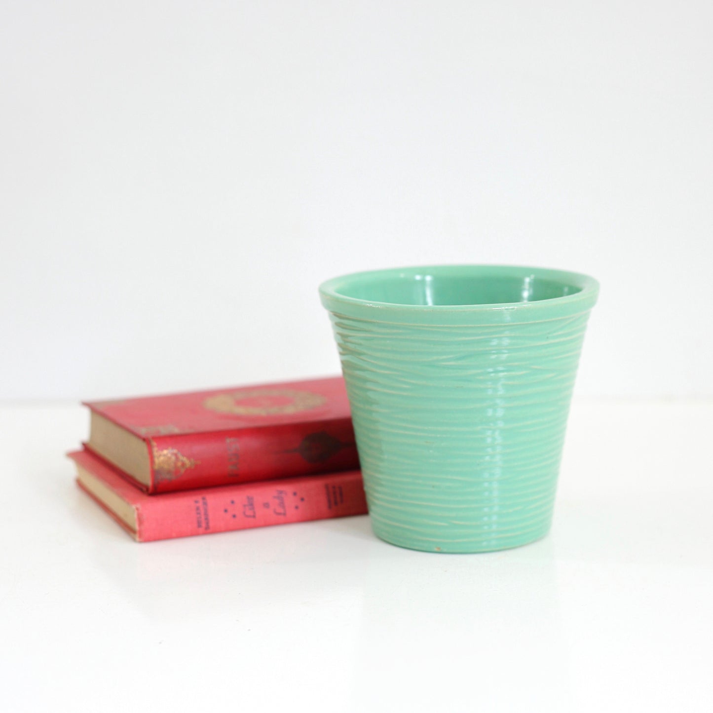 SOLD - Vintage Aqua McCoy Pottery Planter
