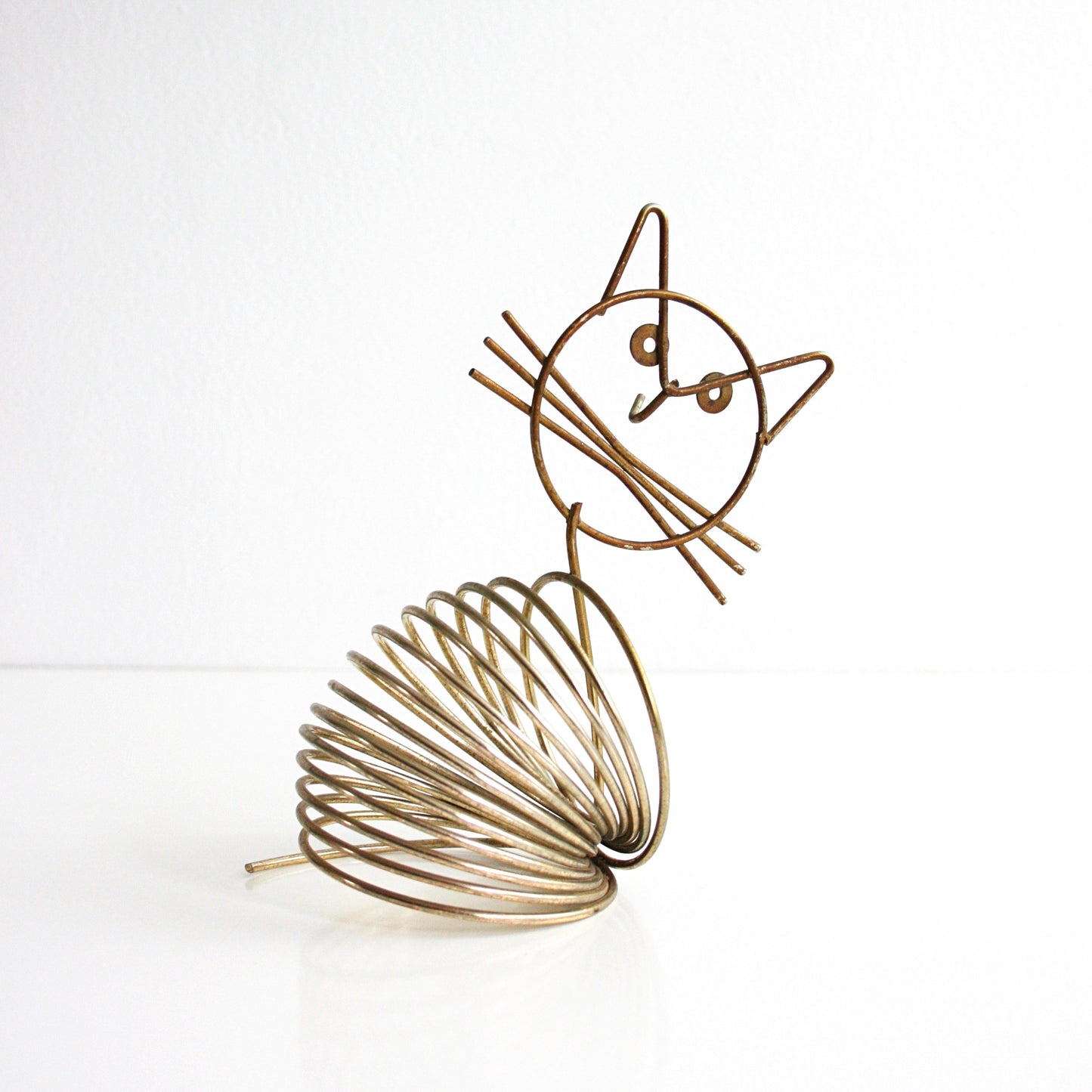 SOLD - Mid Century Modern Brass Cat Letter Holder / Vintage Desk Organizer by Richard Galef for Ravenwire