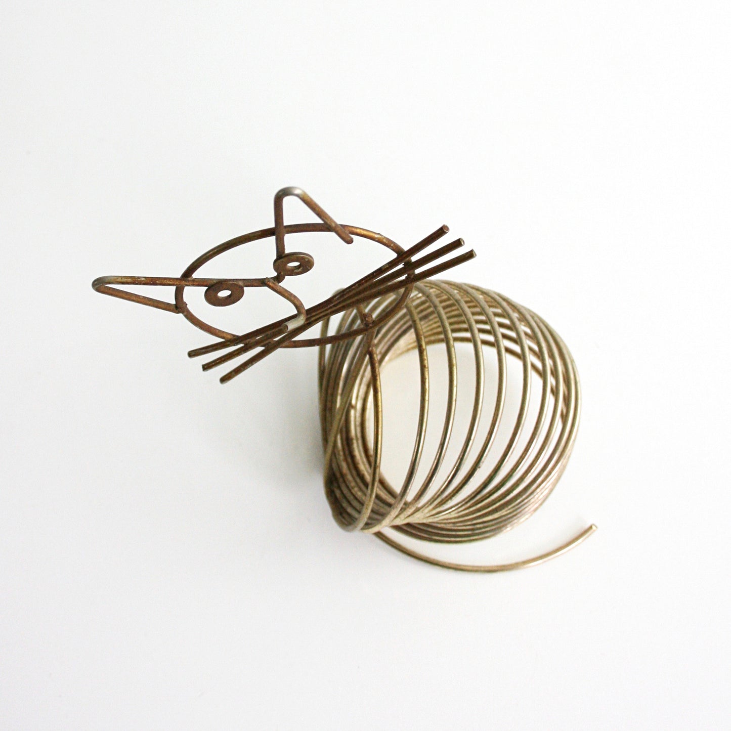 SOLD - Mid Century Modern Brass Cat Letter Holder / Vintage Desk Organizer by Richard Galef for Ravenwire