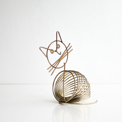 SOLD - Mid Century Modern Brass Cat Letter Holder / Vintage Desk Organizer by Richard Galef for Ravenwire