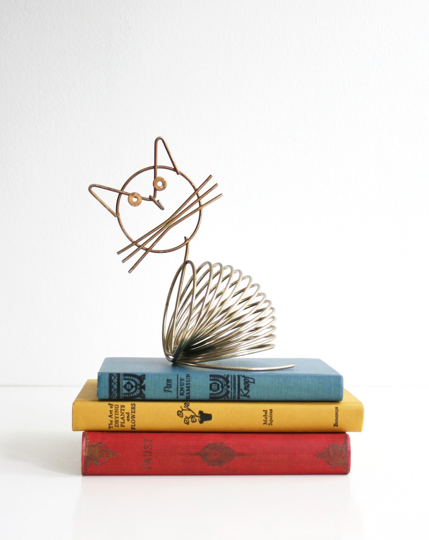 SOLD - Mid Century Modern Brass Cat Letter Holder / Vintage Desk Organizer by Richard Galef for Ravenwire