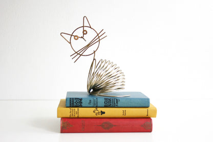 SOLD - Mid Century Modern Brass Cat Letter Holder / Vintage Desk Organizer by Richard Galef for Ravenwire