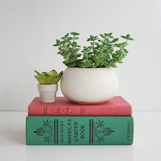 SOLD - Mid Century White Splatter Glaze Planter by California Originals