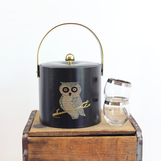 SOLD - Mid Century Couroc Owl Ice Bucket