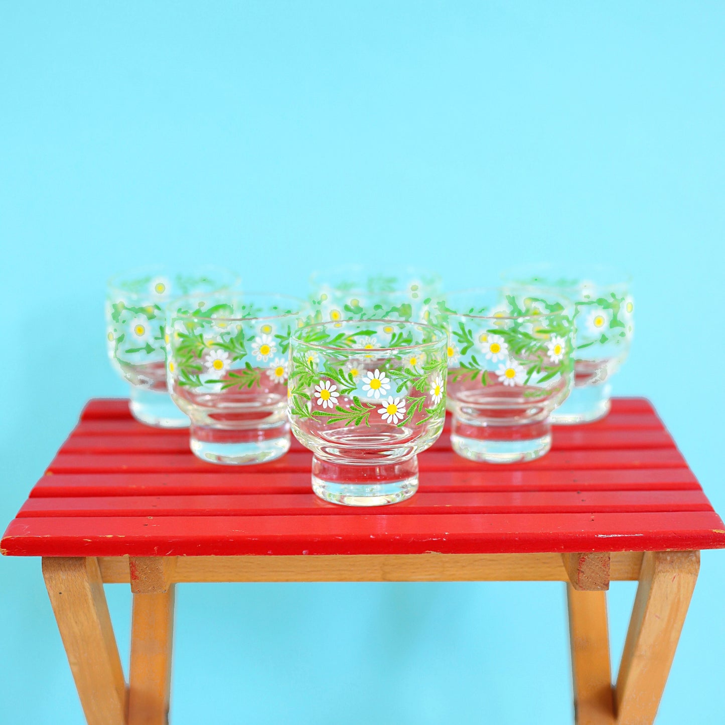 SOLD - Mid Century Culver Daisy Cocktail Set