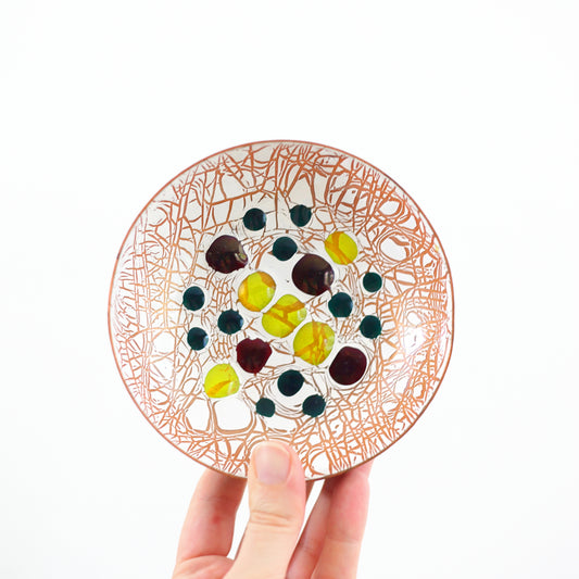 SOLD - Mid Century Enamel Trinket Dish