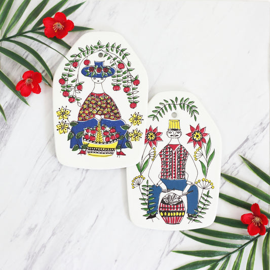 SOLD - Mid Century Modern Figgjo Flint Trivets - Mons og Mille Series