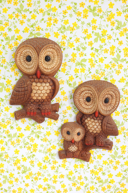 SOLD - Mid Century Owls Wall Decor