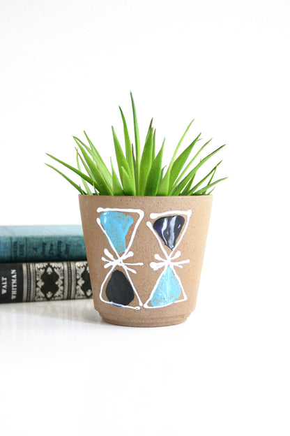 SOLD - Mid Century Modern Triangles Planter / Vintage Geometric Flower Pot