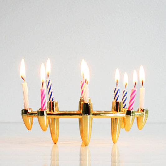 SOLD - Mid Century Modern Gold Tiny Taper Candle Holder