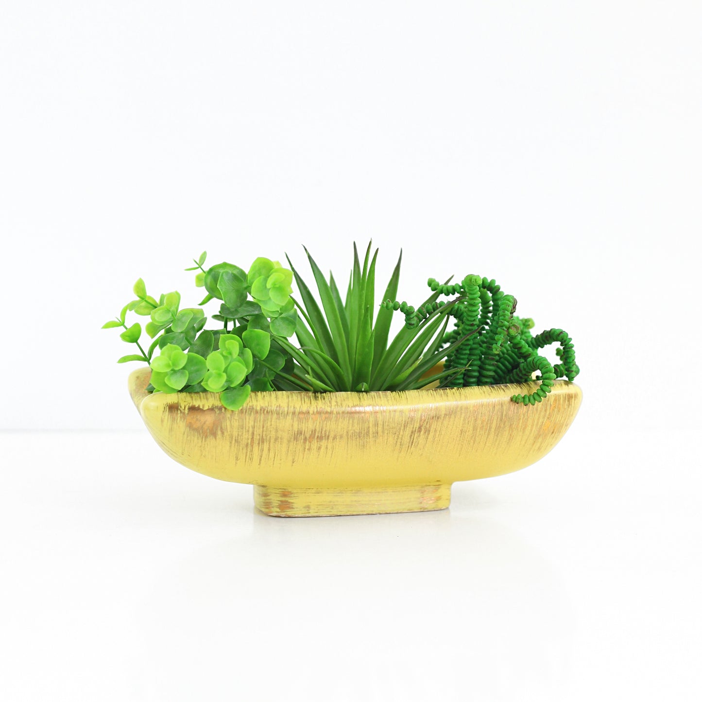 SOLD - Vintage Yellow & Gold 1963 Inarco 'Sun-Glo' Planter