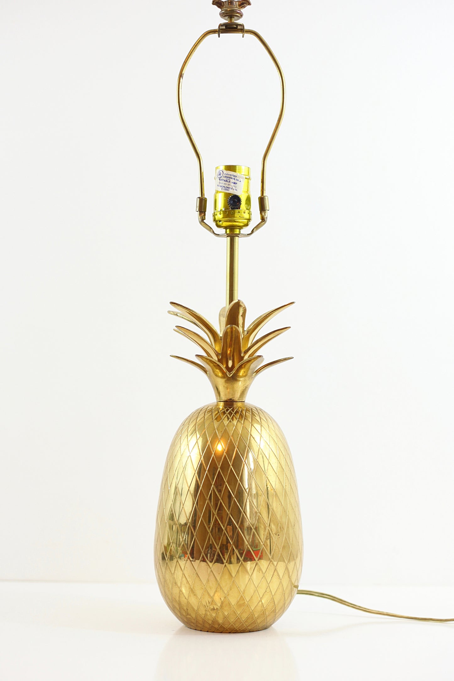 SOLD - XL Vintage Brass Pineapple Table Lamp