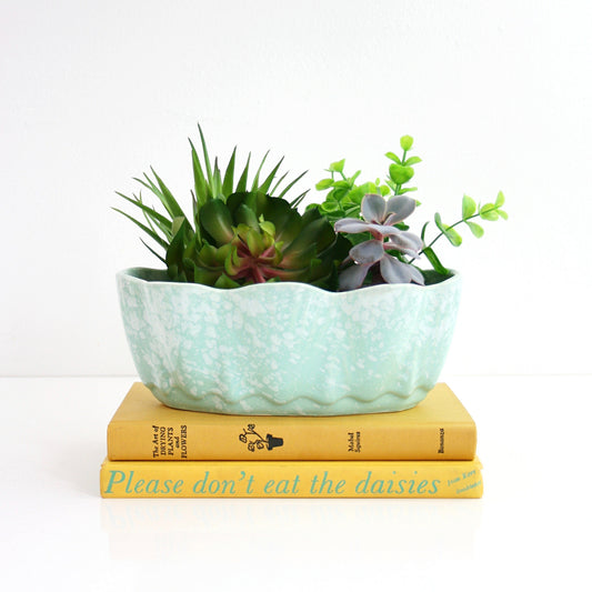 SOLD - Vintage Mint Green USA Pottery Planter