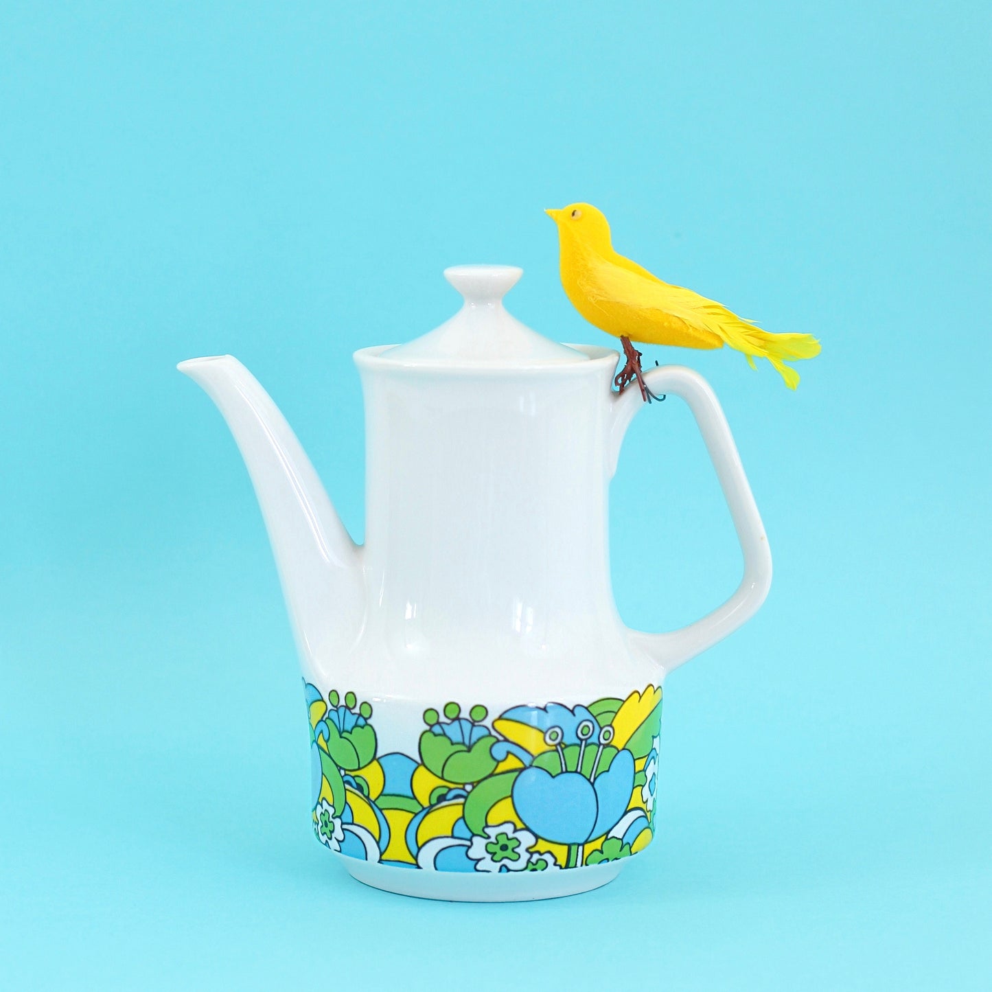 SOLD - Mid Century Mod Flower Teapot