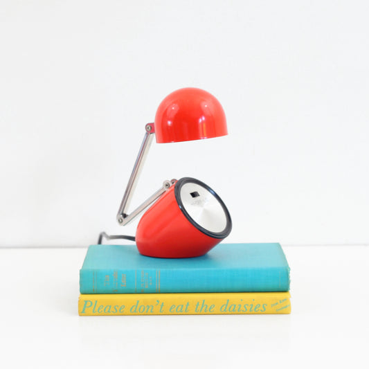 SOLD - Vintage 1970s Prestigeline Red Folding Desk Lamp