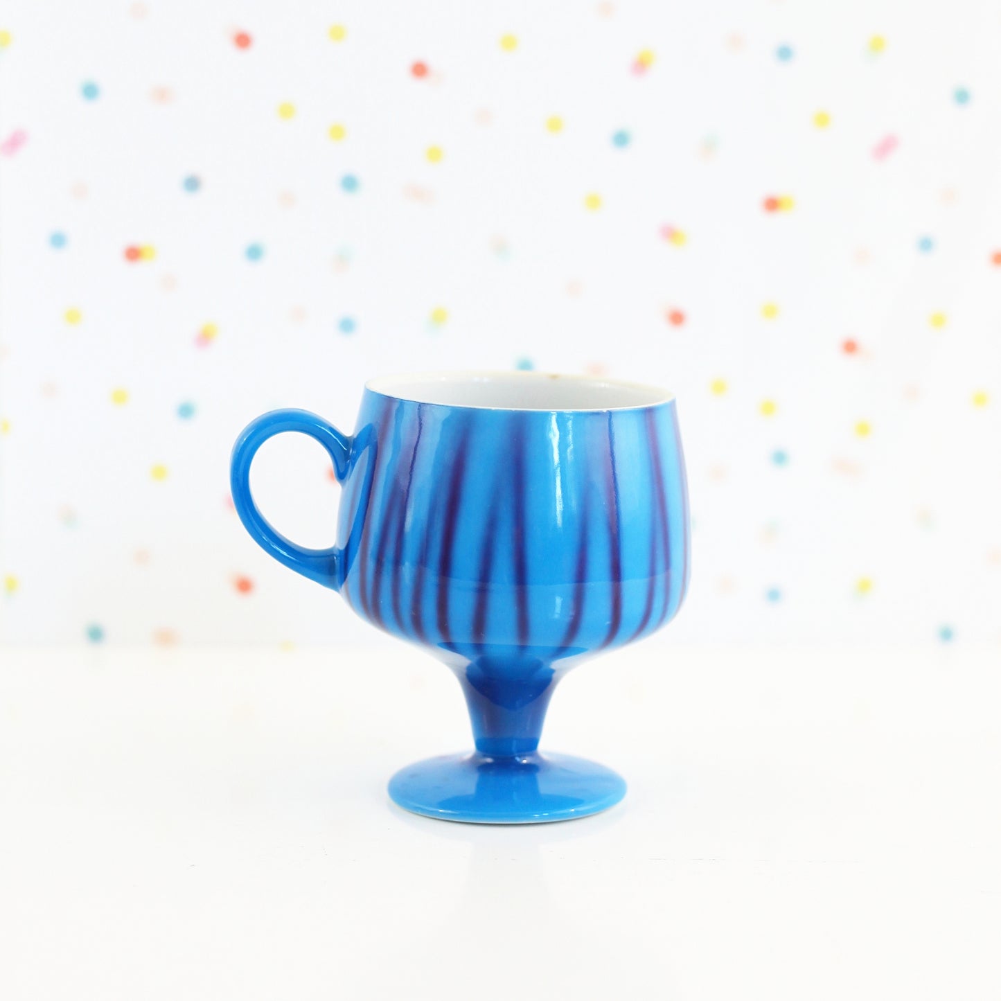 SOLD - Mid Century Modern Turquoise Pedestal Mug