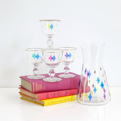 SOLD - Mid Century Modern Atomic Starburst Cocktail Set