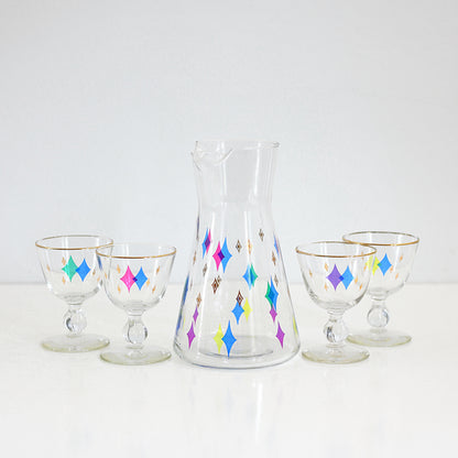 SOLD - Mid Century Modern Atomic Starburst Cocktail Set