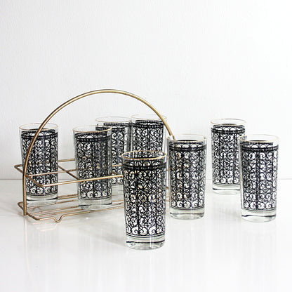 SOLD - Mid Century Starlyte Madrid Scroll Glasses With Carrier