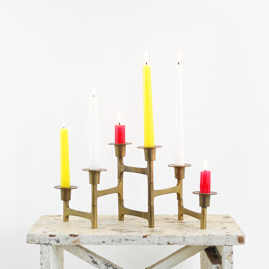 SOLD - Mid Century Modern Articulating Brass Candelabra