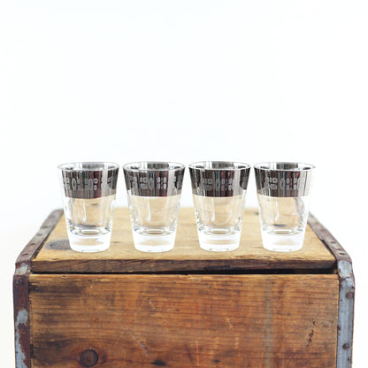 SOLD - Mid Century Modern Temporama Silver Band Cocktail Glasses