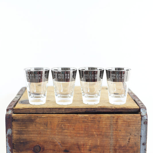 SOLD - Mid Century Modern Temporama Silver Band Cocktail Glasses