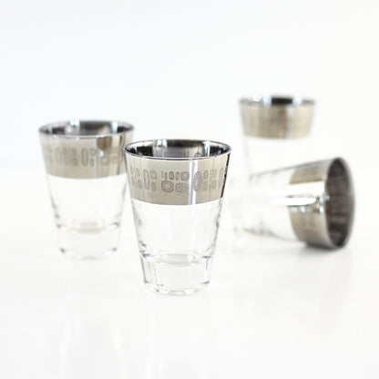 SOLD - Mid Century Modern Temporama Silver Band Cocktail Glasses