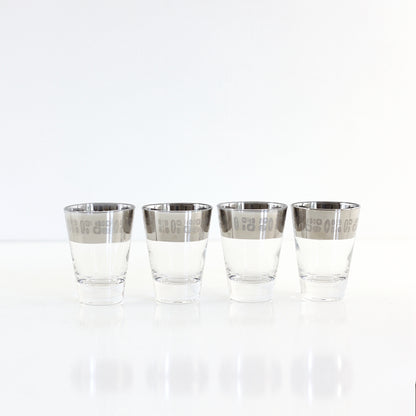 SOLD - Mid Century Modern Temporama Silver Band Cocktail Glasses
