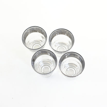 SOLD - Mid Century Modern Temporama Silver Band Cocktail Glasses