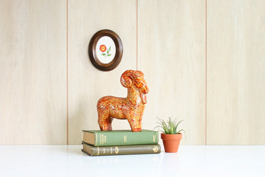 SOLD - Mid Century Modern Raymor Bitossi Inspired Ceramic Ram Figurine