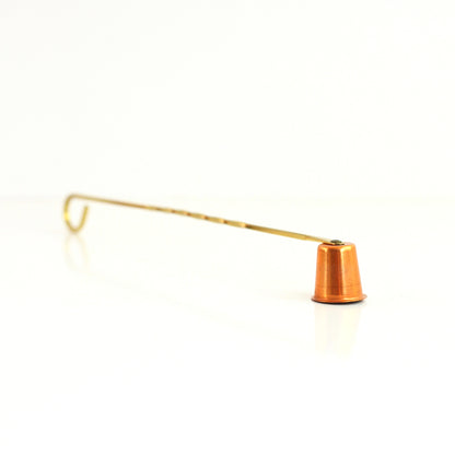 SOLD - Mid Century Copper and Brass Candlestick Set with Snuffer